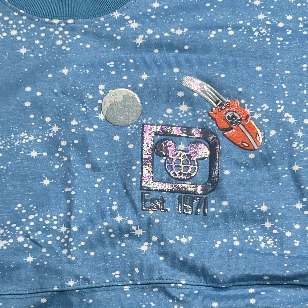 Disney parks Adult Spirit Jersey - Retro Magic Kingdom Tomorrowland size Large - Picture 2 of 5